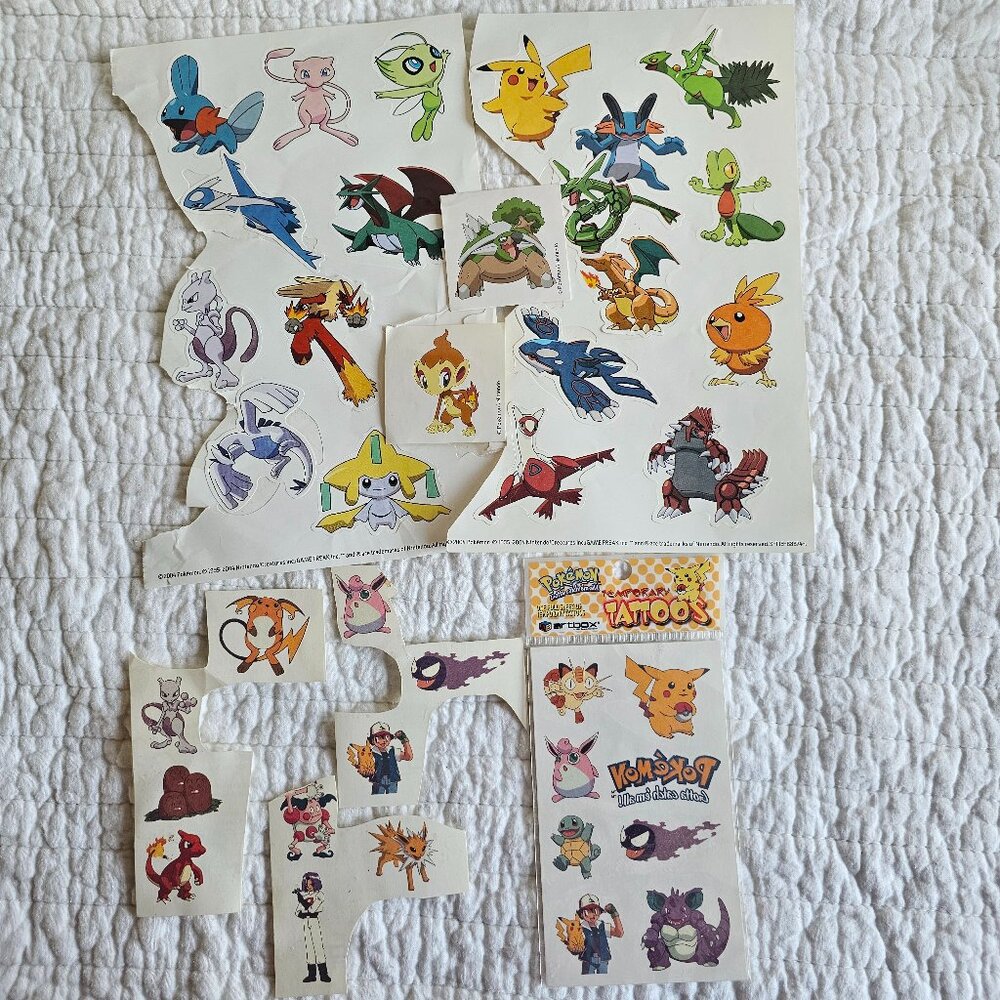 Pokémon Temporary Tattoos and Stickers Vintage